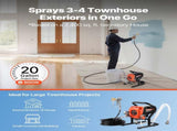 Stand Airless Paint Sprayer, 900W, 3300PSI High Pressure Airless Sprayer, Cleaning Brush, Hose, V952-ZSSPTJ900W04SUV3O001V3
