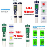 Set 7 In 1 and 5 in 1 PH Meter TDS/EC/Salt/Temp Water Quality Monitor Tester Pen V201-BCZ1110X2