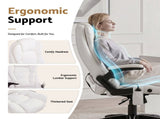 Artiss 8 Point Massage Office Chair Heated Seat Recliner PU White MOC-09M-WH