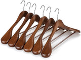 TOPIA HANGER Wide Shoulder Wooden Hangers, Suit Hangers with Non Slip Pants Bar & 360&deg Swivel Hook, V1258-DP02-F-218