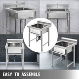 Handmade Sink Non-magnetic Stainless Steel Kitchen Sink Hand Made 1 Compartment 44.4 x 41.9 x 25.4 V952-60X60X80DCBXGSC01V0