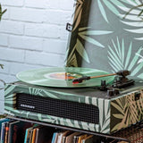 Crosley Voyager Bluetooth Portable Turntable - Botanical + Bundled Crosley Record Storage Display V398-CR8017BSS-BO4