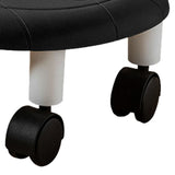 Round Low Rolling Stools Fuax Leather Universal Wheel Small Roller Swivel Stool High Weight Capacity V1294-YM0706-3116230016311