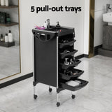 Embellir Salon Trolley Cart Spa Beauty Rolling Tray Hairdressing Storage 6 Tiers SA-TR-6T-BK