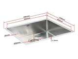 490x440mm Handmade 1.2mm Stainless Steel Undermount Topmount Kitchen Laundry Sink with Waste V63-770015