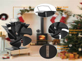 Wood Stove Fan 5 Blades Newly designed Small Heat Powered Fans Fireplace Eco Fans for Wood/Log V1192-AZ-W-10423