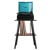 Victrola Revolution Go Turntable - Blue Entertainment Stand Bundle - Black V398-VTR-750SB-BLU-ST