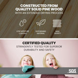 KINGSTON SLUMBER Single Bunk Bed Frame, Solid Pine 2-in-1 Modular Design, Converts to 2 Single Beds, V219-BEDBFSKS14GA