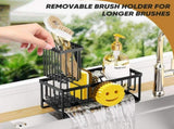 Stainless Steel Sink Organizer Self Draining Sponge Holder Matte Black V1237-ZY-818-108