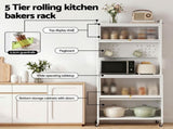 Artiss Kitchen Cabinet Storage Shelves Pegboard Cupboard Sideboard 80CMX164CM FUR-CAB-MEL-80X164-WH