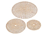 Wall Basket Decor 50cm 35cm 25cm Diameter 3D Design Handmade Round Rattan Woven Wall Ornament for V1294-YM0901-3115250019311