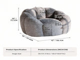 Cozy Bean Bag Sofa with Soft Corduroy Cover and High-Density Foam Filling for Living Room Bedroom V1341-ZY-PC2J6CR6-GREY
