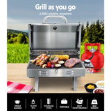 Grillz Portable Gas BBQ Grill with Double Sided Plate PGB-1B-HP-SS-AB