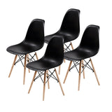 4X Retro Dining Cafe Chair DSW BLACK V274-FT-PP623-BK4