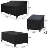 4PCS Large Outdoor Dustproof Furniture Cover Set with Zippered Bag - Waterproof and V888-ELOSUNG49066