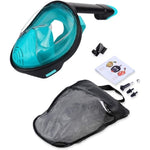 Blue Full Face Snorkel Mask Swimming Breath Dry Diving Goggle Scuba Glass Anti-Fog AU L V201-W12783339