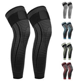 Hautllaif Full Leg Compression Sleeves 2 Pack anti Sliping Ventilation Long Knee Support with Wraps V1370-AZ4-17605