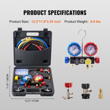 VEVOR AC Manifold Gauge Set 4-Way Fit R134A R22 R12 R502 Refrigeration Charging V952-STLLMBZZLJ4TE7B0MV0