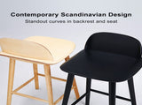 2X Wooden Bar Stool Dining Chair Ash Wood ELISE 65cm V274-FT-BSWO-LY038-WD2