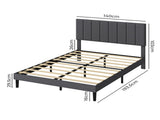 Levede Bed Frame Upholstered Platform Mattress Base Double BF1079-D-AU