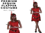 Charleston Sequin Flapper Fringe Costume Tassel Party Fancy Dress 20s 30s - Red V563-12095-RED