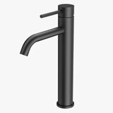 Black brass bathroom washbasin tap- high spout, ceramic cartridge, single handle, s included V1189-LC-LY-00050