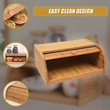 Bamboo Bread Bin Storage Box Kitchen Loaf Pastry Container V63-837721