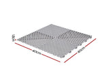 Giantz 20PCS Garage Floor Tiles Interlocking Drainage Non-Slip Tiles Heavy Duty for Workshop Grey GFT-40X40-20P-GR