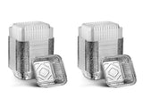 100X Disposable Takeaway Pan with Transparent Lid, Rectangular Aluminum Foil Tray, Tightly Sealed, V1369-AZ3-W-08379