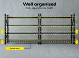 Giantz 4Mx2.4M Garage Shelving Warehouse Rack Black WR-F-20246-200BK-ABCX2