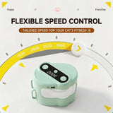 Interactive Rolling Cat Toy with Feather Wand Attachment Auto-Moving Self-Play Ball for Indoor V1341-ZY-GR3KVJBY-GREEN