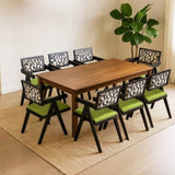 Levede Dining Chair Retro Backrest Chair x8 CH1142-1-BKX8