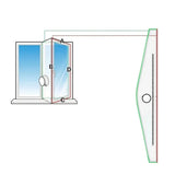 Adjustable Zipper Portable AC Door Seal Curtain, Flexible Air Blocking Sliding Door Vent Kit For V1369-AZ3-W-14089
