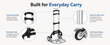 Folding Hand Truck, 1 Pack Portable Dolly Cart with Telescoping Handle, Lightweight Aluminum Alloy V1338-WAK0073