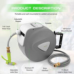 Garden Spray Gun Auto Rewind Wall Water Hose Mount Hose Reel 30M Retractable V465-66151