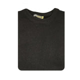 100% SHETLAND RAGG WOOL CREW Round Neck Knit JUMPER Pullover Mens Sweater Knitted - Plain Black V563-SW-CN-FBK-99B-6XL
