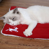 Christmas Theme Pet Cat Dog Bed Mat Pad Soft Warm Thick Kennel Cage Sofa Mat for Small Medium Large V1294-YM0716-10013892