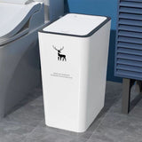 Trash Can With Lid, Garbage Can With Press Top, Small Trash Can Dog Proof, Plastic Trash Bin, Waste V1366-AZ2-W-25326