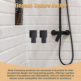 Bathroom Shower Bath Hot and Cold Square Mixer WATERMARK Certified in Black V63-847901