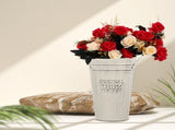 White Retro Iron Flower Pot Lightweight and Sturdy for Gardens V1370-AZ4-17113