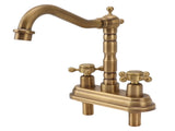 G1/2 Sink Faucet Antique 2 Handle Hot Cold Water Full Copper Basin Mixer Tap for Kitchen Bathroom V1294-YM0901-3112230046012
