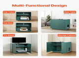 Cat Litter Box Enclosure, 80 cm Hidden Litter Box Cabinet, Wooden Indoor Cat Washroom with V952-JSLMMSPWQ315F4YRL001V0