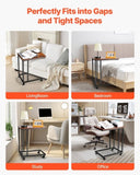 VEVOR C Table, C Shaped Sofa Side Table with Metal Frame Rolling Casters, Portable C Shaped End V952-CZ1JT1CBHB208HKNP001V0