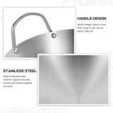 Heavy Duty Stainless Steel Wok Pan for Induction, Gas, Electric Stoves - Plated Silver V1366-AZ2-W-13869
