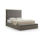 Queen Storage Bed Frame Fabric Upholstery Tufted Headboard V43-BED-HELNA-Q