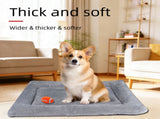 Grey L size Plush Flannel Pet Bed with Removable Sponge - Waterproof, Extra Wide & Thickened, Soft V888-ELOSUNG50108