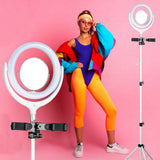 120cm 10"LED Ring Light Dimmable Lighting Kit PhoneSelfie Tripod Makeup Live Lamp V201-W11877745