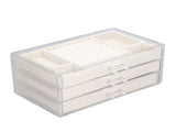 Acrylic Jewelry Organizer Clear Acrylic Beige Drawer Desk Storage Jewelry Box for Stud Earrings V1294-YM0715-3117220129511