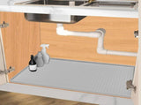 1 pcs Under Sink Mat 78.7*55.8in for Kitchen Waterproof, Silicone Under Sink Protector Mats, Light V1366-AZ2-W-07642