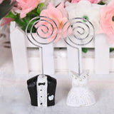 100 Bulk Buy Pack of 50 Bride 50 Groom Wedding Name Card Place Stand - Wedding Table Decoration V382-BGNAMESTANSX100
